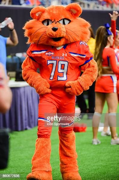 The Sam Houston State mascot revs up the crowd during the Battle of ...