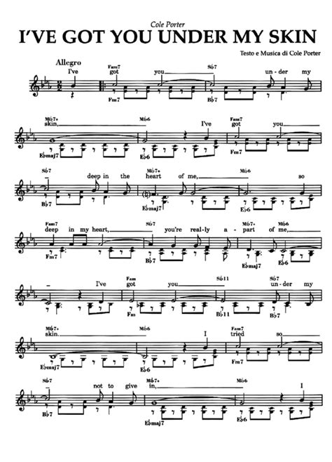 I'VE GOT YOU UNDER MY SKIN Sheet music | Easy Sheet Music