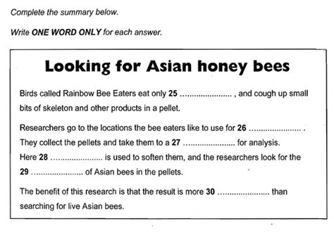 IELTS Listening Summary Completion Questions