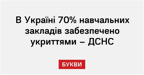 В Україні 70% навчальних закладів забезпечено укриттями – ДСНС - Букви