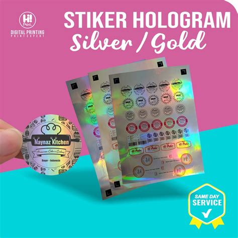 Jual Cetak Stiker Hologram Sticker Rainbow Silver Gold Custom Shopee