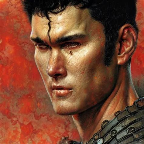 Guts From Berserk Closeup Portrait Art By Norman Stable Diffusion