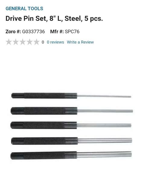 Pin Punch Pcs Extra Long Drive Pin Punch Set Spc Made In Usa Brand