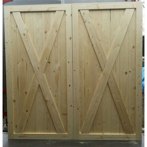 Sliding Pine X Brace Barn Style Vertical Panels Garage Doors 8ft X 7ft