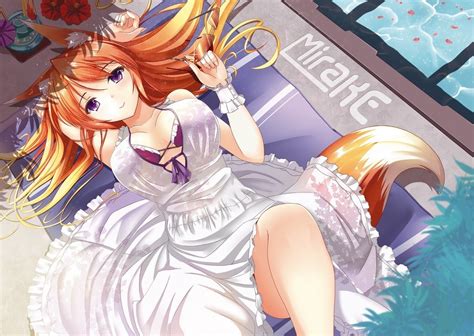 Hintergrundbilder Illustration Anime M Dchen Wei Es Kleid Fuchs