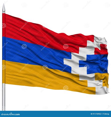 Nagorno Karabakh Flag On Flagpole Stock Illustration Illustration Of