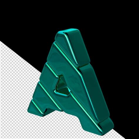 Vue Du Symbole De Bloc Diagonal Turquoise Depuis La Lettre Gauche A