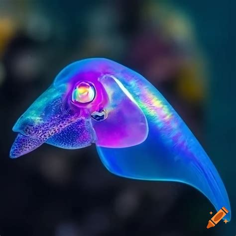 Iridescent orchid-shaped deep-sea creature with bobtail squid skin ...