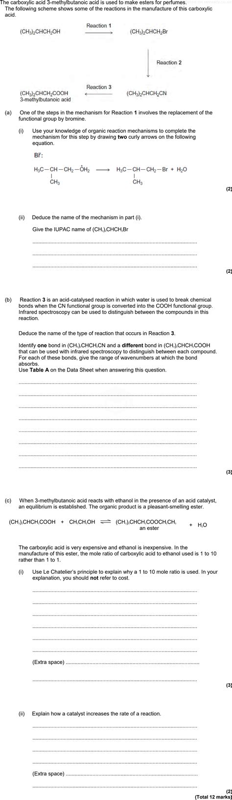 A Level AQA Chemistry Questions Nomenclature Revisely