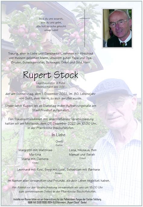 Rupert Stock Bestattung Bischofshofen