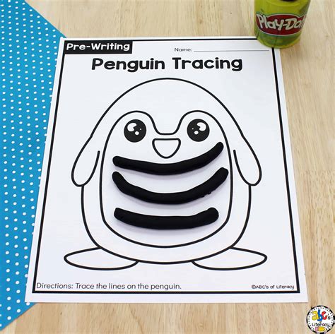 Penguin Tracing Worksheets For Preschool Pre Writing Activity