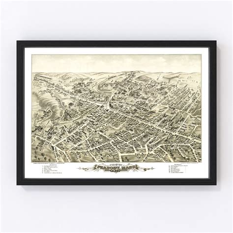 Vintage Map of Peabody, Massachusetts 1877 by Ted's Vintage Art