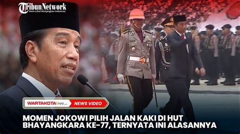 Momen Presiden Jokowi Pilih Jalan Kaki Saat Upacara Hut Bhayangkara Ke