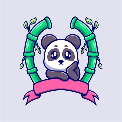 Presente De Ilustra O De Cone De Desenho Animado De Panda Fofo