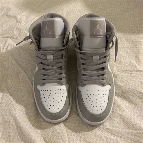 Air Jordan 1 Mid College Grey Us Men Size 7 Worn Depop