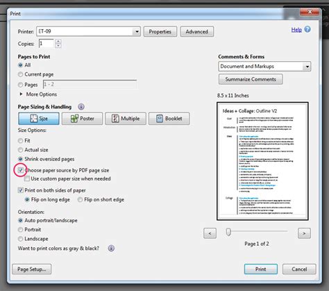 Print Mixed Page Sizes Using Acrobat Or Reader