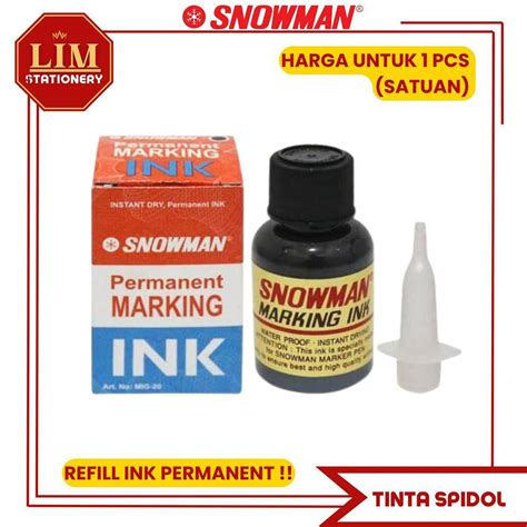 Jual Snowman Isi Refill Tinta Permanent Hitam Pcs Hitam Shopee Indonesia