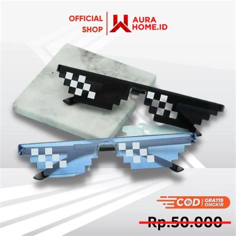 Jual Kacamata Model Pixel Minecraft Mosaics Thug Life Kacamata Model