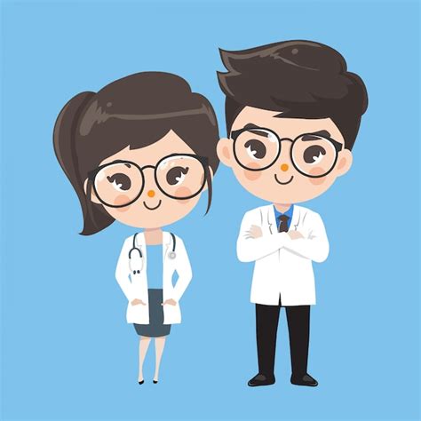 Premium Vector | Action character doctor cute