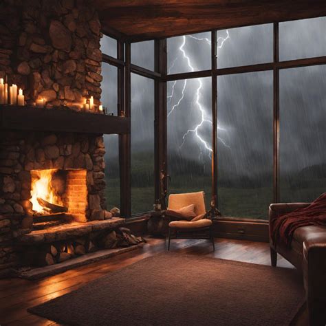 Thunderstorm And Fireplace Sounds For Cozy Nights 8 Hours Calming