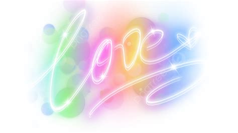 Valentines Day Neon Heart Light Effect Neon Love Light Effect Png