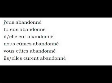 La Conjugaison Du Verbe Abandonner YouTube