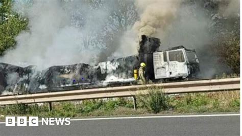 M2 Lorry Fire Carriageway Near Sittingbourne Closed