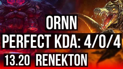 ORNN Vs RENEKTON TOP 4 0 4 2100 Games 1 7M Mastery KR Master