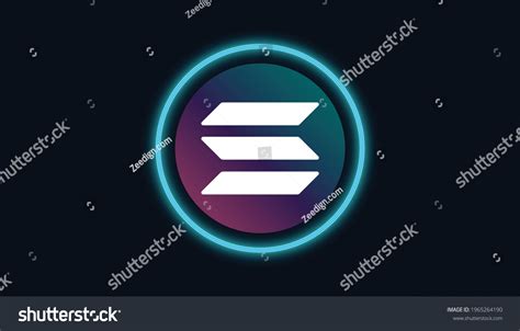 Solana Logo Crypto Currency Themed Circle Vetor Stock Livre De