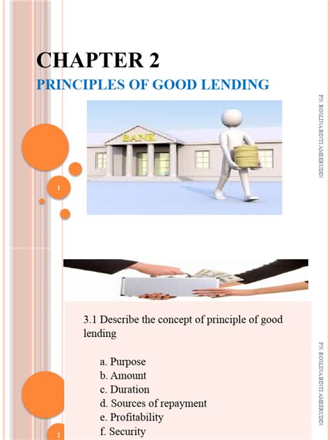 Chapter 3 Principle Of Good Lending Pdf Loans Banks