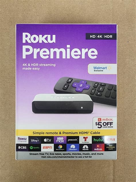 Roku Premiere HD 4K HDR Streaming Media Player Wi Fi Enabled