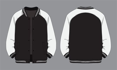 Black And White Varsity Jacket Mockup Front And Back View