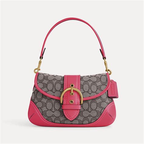 COACH Signature Jacquard Soho Bag In Pink Lyst UK