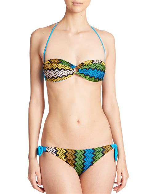 Lyst Missoni Two Piece Zigzag Bandeau Bikini