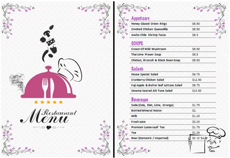 Ms Word Restaurant Menu Office Templates Online