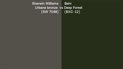 Sherwin Williams Urbane Bronze SW 7048 Vs Behr Deep Forest BXC 12