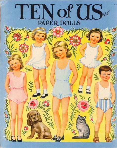 Vintge Uncut 1944 Ten Of Us Paper Dolls Hd~laser Org Sz Reproduction