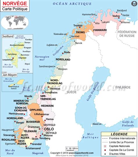 Norvège Carte Carte De La Norvège