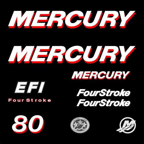 Kit Stickers Mercury Cv Efi Serie Autocollant Capot Moteur