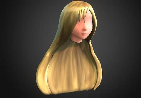 3d Model Blond Long Hair Vr Ar Low Poly Cgtrader