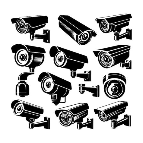 Premium Vector Set Of Cctv Camera Silhouette Vector