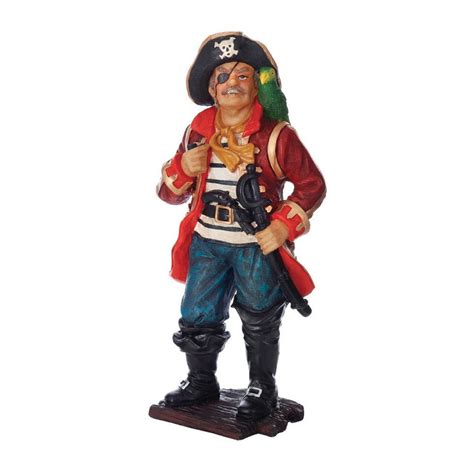 FIGURINE PERSONNAGE PIRATE AVEC PERROQUET