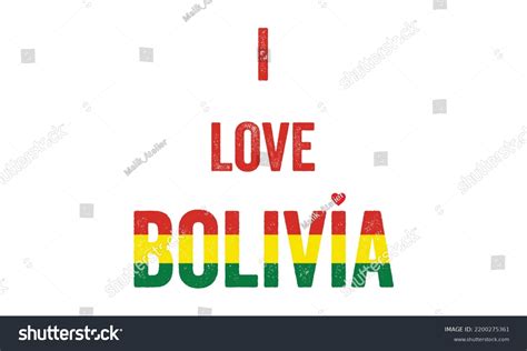 Love Bolivia Bolivia Flag Colors Heart Text Royalty Free Stock