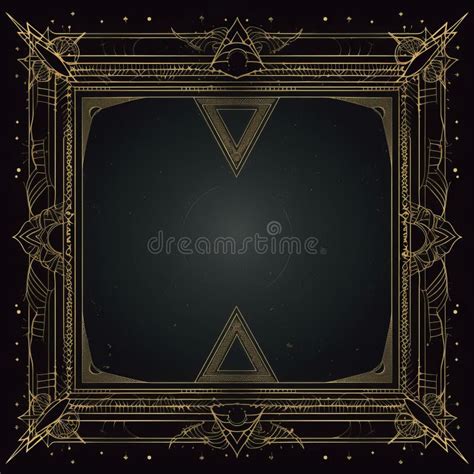 A Black and Gold Frame with an Ornate Design Stock Illustration ...