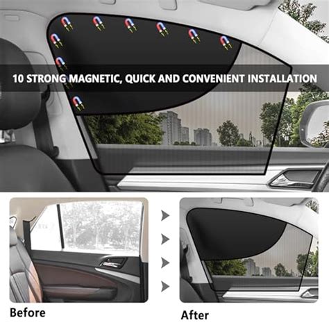 2PCS Car Window Shades with Magnets,Double Insulated Layer Car Window ...