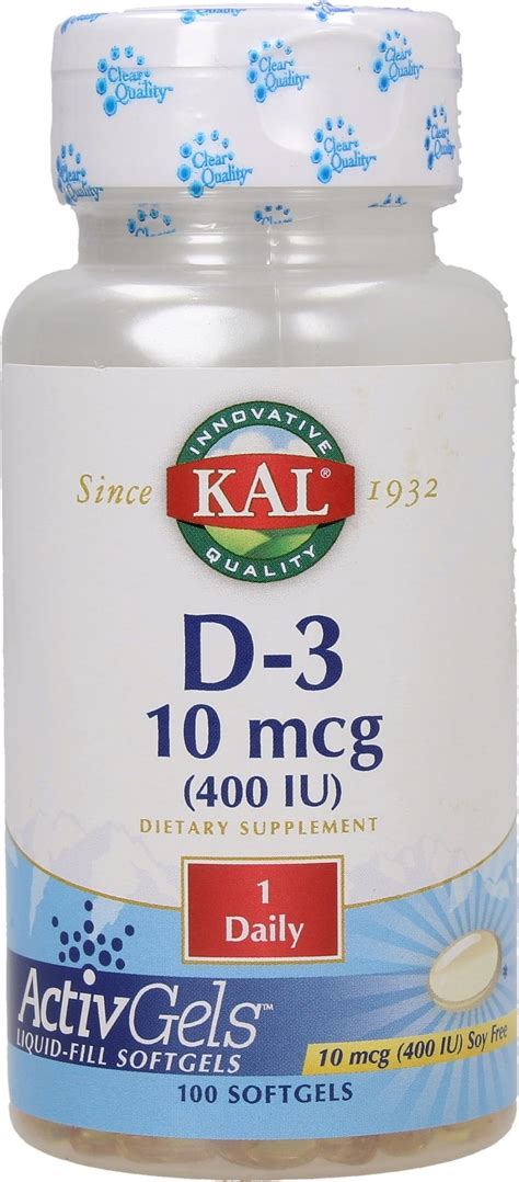 Vitamina D3 400 UI 100 gélules KAL Boutique en ligne VitalAbo Suisse