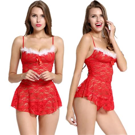 GOYHOZMI Sexy Lingerie Red Lace Sexy Pajama Sets Sexy Costumes Women