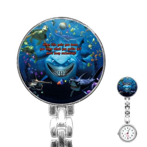 Disney Finding Nemo Stainless Steel Nurses Fob Watch Stars On Stuff