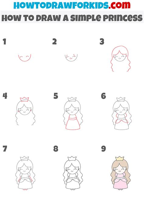 How to Draw a Simple Princess - Easy Drawing Tutorial For Kids