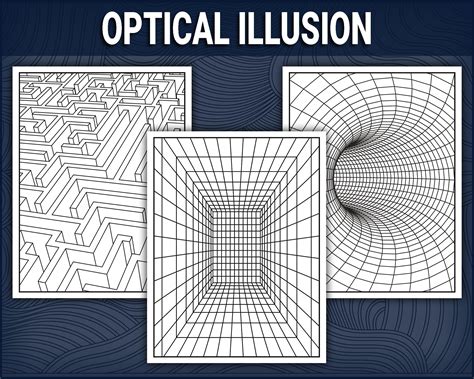 15 3D Optical Illusion Coloring Pages Vol. 1, Geometric Shapes ...